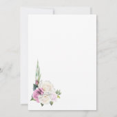 ピンクスタイリッシュホワイトローズフローラ誕生日パーティー 招待状 (裏面)