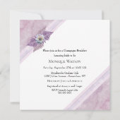 ピンクスタイリッシュマーブルシャンパンブレックファスト 招待状 (裏面)