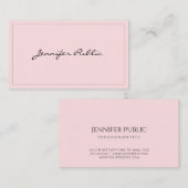 ピンクスタイリッシュミニマルプロフェッショナルモダンかわいらし 名刺 (正面/裏面)
