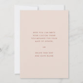 ピンクスタイリッシュメイド・オブ・オーナー(花嫁付き添い人)感謝していユーフォトカード 招待状 (裏面)