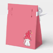 ピンクスタイリッシュメリークリスマスモダンかわいい猫 フェイバーボックス (裏面サイド)