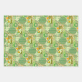 ピンクスタイリッシュメンフィススタイル80sアポップ・アートのートジオメトリック ラッピングペーパーシート (正面3)