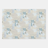 ピンクスタイリッシュメンフィススタイル80sアポップ・アートのートジオメトリック ラッピングペーパーシート (正面2)