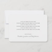 ピンクスタイリッシュモダンの脚本少女の赤ちゃんシャワー サンキューカード (裏面)