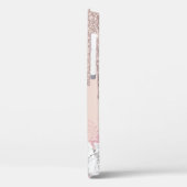 ピンクスタイリッシュモダンフローラバラ金ゴールドグリッター Case-Mate iPhoneケース (裏面 / 左)