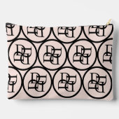 ピンクスタイリッシュモノグラムイニシャルガールイニシャルラグジュアリー アクセサリーポーチ (裏面)