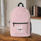ピンクスタイリッシュモノグラムガールズ新学期 プリントバックパック