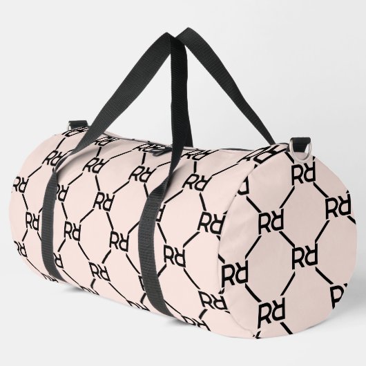 ピンクスタイリッシュモノグラムネームガールズラグジュアリー ダッフルバッグ (左コーナー)