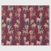 ピンクスタイリッシュラマス ラッピングペーパー (フラット)