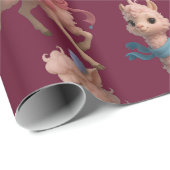 ピンクスタイリッシュラマス ラッピングペーパー (ロールコーナー)