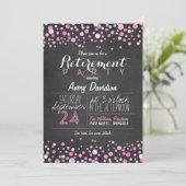 ピンクスタイリッシュレトロシャルボード退職パーティー 招待状 (スタンド正面)