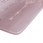 ピンクスタイリッシュローズ金ゴールドグリッター滴 カッティングボード (角)