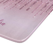 ピンクスタイリッシュローズ金ゴールドグリッター滴 カッティングボード (角)