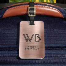 ピンクスタイリッシュローズ金ゴールドメタル2モノグラムイニシャル