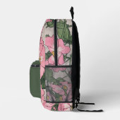 ピンクスタイリッシュヴィンテージフローラモノグラム プリントバックパック (右)