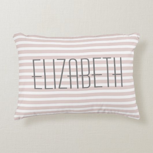 ピンクスタイリッシュ淡い色の名前をカスタムする引用文装飾品 アクセントクッション (正面)