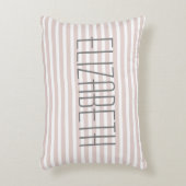 ピンクスタイリッシュ淡い色の名前をカスタムする引用文装飾品 アクセントクッション (正面(垂直))