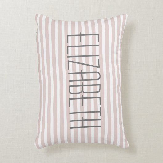 ピンクスタイリッシュ淡い色の名前をカスタムする引用文装飾品 アクセントクッション (正面(垂直))