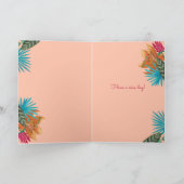 ピンクスタイリッシュ熱帯ゼブラガーリーハッピーバースデー カード (内部)