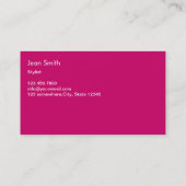 ピンクスタイリッシュ美しいサロン名刺 名刺 (裏面)