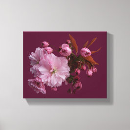 ピンクスタイリッシュ赤面さくらんぼフローラ素晴らしアート キャンバスプリント
