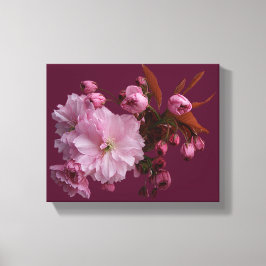 ピンクスタイリッシュ赤面さくらんぼフローラ素晴らしアート キャンバスプリント