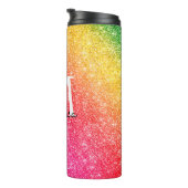 ピンクスタイリッシュ金ゴールドイエローグリッタースパークル タンブラー (回転右)