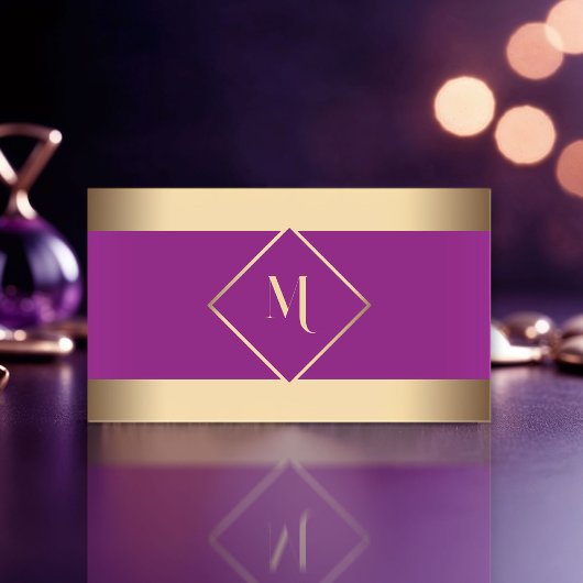 ピンクスタイリッシュ金ゴールドフレモダンーム 名刺