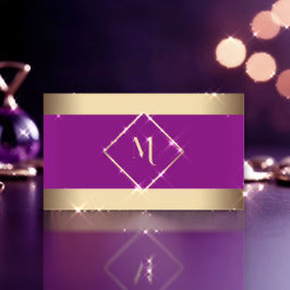 ピンクスタイリッシュ金ゴールドフレモダンーム 名刺