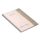ピンクスタイリッシュ金ゴールド抽象芸術イニシャルスパイラルノートブック ノートブック (右側)