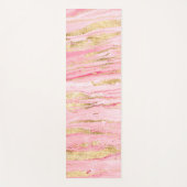 ピンクスタイリッシュ金ゴールド抽象芸術大理石絵を描液 ヨガマット (正面)