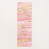 ピンクスタイリッシュ金ゴールド抽象芸術大理石絵を描液 ヨガマット (裏面)