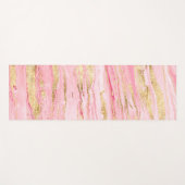ピンクスタイリッシュ金ゴールド抽象芸術大理石絵を描液 ヨガマット (正面(横))