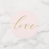 ピンクスタイリッシュ金ゴールド結婚のテーパーソナライズされたブル コンフェッティ (スモール正面)