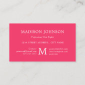 ピンクスタイリッシュ&ブラックバラフローラルパターン 名刺 (裏面)