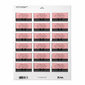 ピンクスタイリッシュ&ブラック水玉模様住所 シール (フルシート)