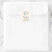 ピンクスタイリッシュ&ブルーフラワーブーケ事業 ラウンドシール (バッグ)