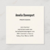 ピンクスタイリッシュ&ブルーフラワーブーケ スクエア名刺 (裏面)