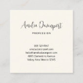 ピンクスタイリッシュ&ブルーフラワーブーケ スクエア名刺 (裏面)