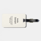 ピンクスタイリッシュ&ブルーフラワーブーケ ラゲッジタグ (裏面横)