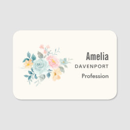 ピンクスタイリッシュ&ブルーフラワーブーケ 名札