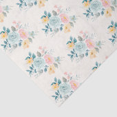 ピンクスタイリッシュ&ブルーフラワーブーケ 薄葉紙 (詳細)