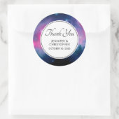 ピンクスタイリッシュ&ブルー銀河系スターズ抽象芸術結婚 ラウンドシール (バッグ)