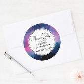 ピンクスタイリッシュ&ブルー銀河系スターズ抽象芸術誕生日 ラウンドシール (封筒)