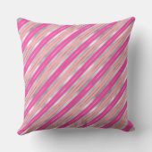 ピンクスタイリッシュ、金ゴールド、シルバーフォイルのクリスマスストライプ飾り クッション (裏面)