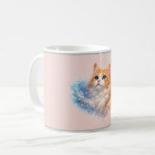 ピンクスタイルの猫 コーヒーマグカップ (正面左)