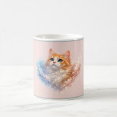 ピンクスタイルの猫 コーヒーマグカップ (中央)