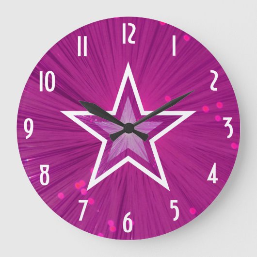 ピンクスターのナンバーズ時計の周り ラージ壁時計 (正面)
