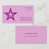 ピンクスターの名刺サイドスター淡い色のピンク 名刺 (正面/裏面)