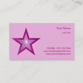 ピンクスターの名刺サイドスター淡い色のピンク 名刺